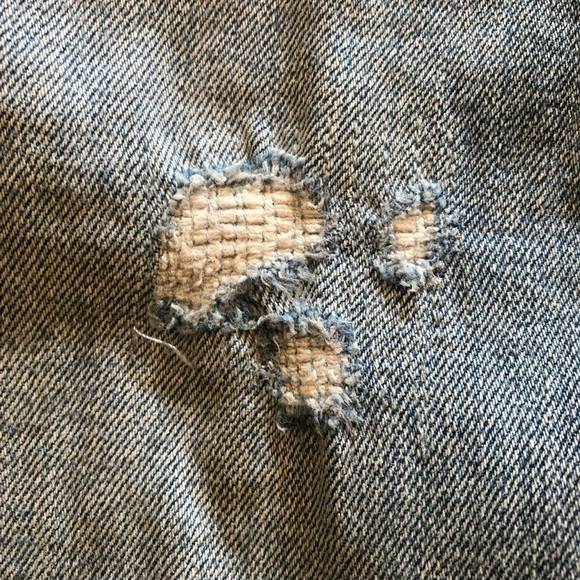 Levi’s 711 Skinny Jeans Size 27 Distressed with Patches Medium Blue Wash - Picture 16 of 16